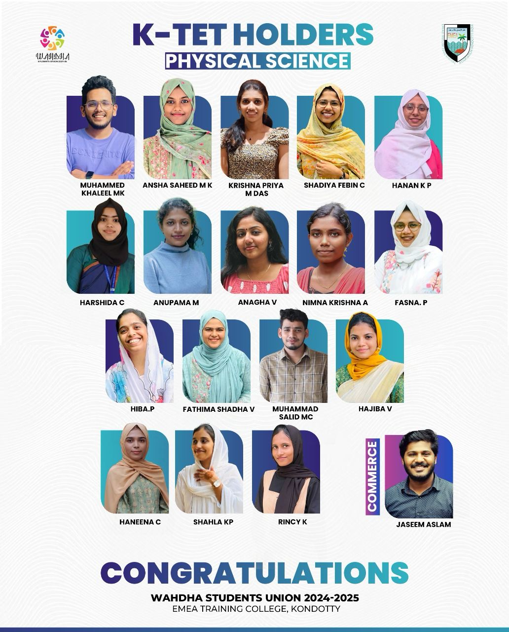 K-TET April 2025 - Physical Science & Commerce Options - Qualification